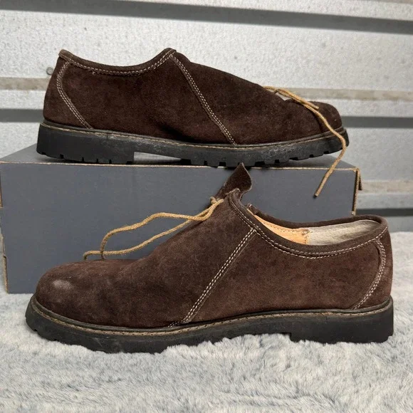 Fuchs Trachtenmoden Mens Brown Suede Haferlschuh Bavarian Alpine Shoes EU 44 - Picture 2 of 9